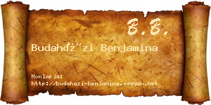 Budaházi Benjamina névjegykártya